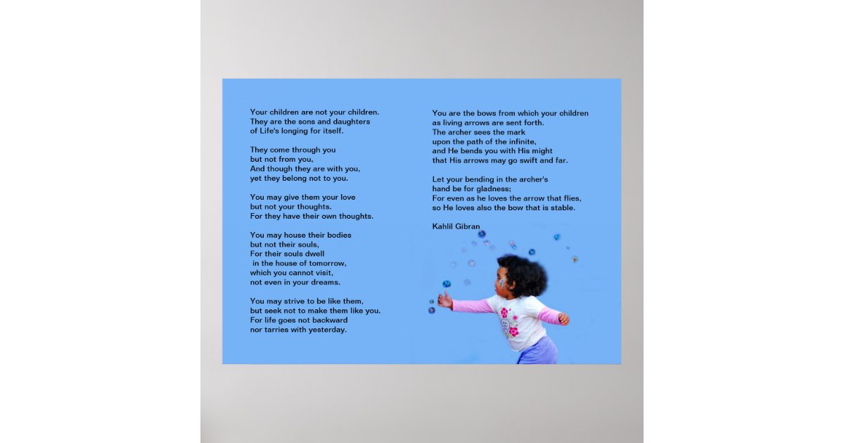 Children by Kahlil Gibran Poster | Zazzle