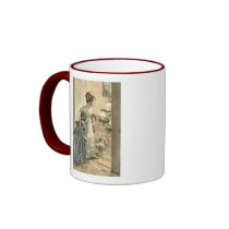 Children, Dog Looking At Tree Coffee Mug