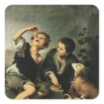 Children Eating a Pie, 1670-75 Square Sticker