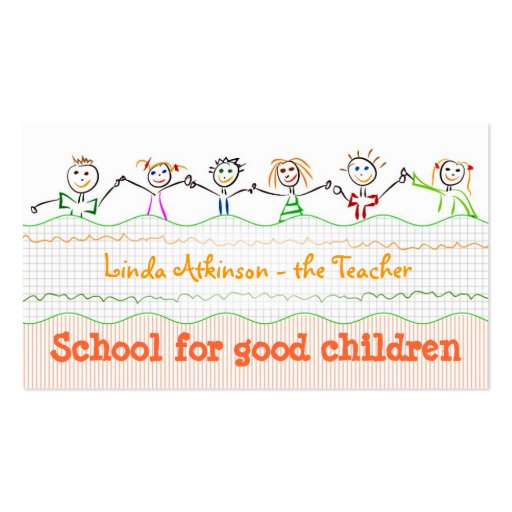 children friendship business card (front side)