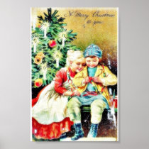Children getting ready for Christmas night by prep Print