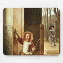 Children in a Doorway with 'Colf' Sticks Mouse Pads