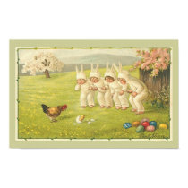 Children in Bunny Suits Easter Poster posters