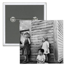 Children in Poverty: 1930s Pinback Button