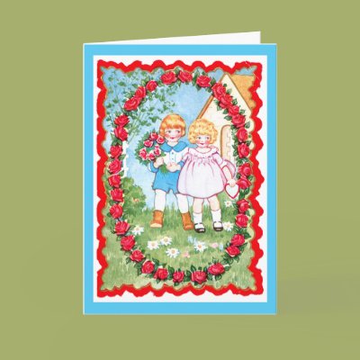 Children in Rose Frame Valenitne Card Zazzle_card Children in Rose Frame Valenitne Card Zazzle_card