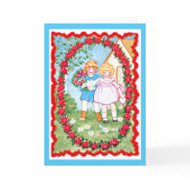 Children in Rose Frame Valenitne Card