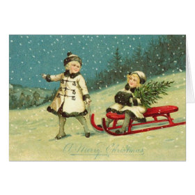 Children in Winter card