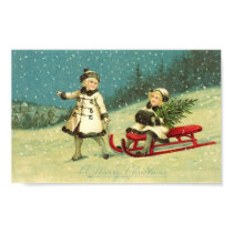 Children in Winter posters by vintagegiftmall Children in Winter posters