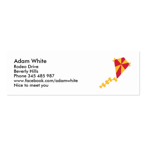 Children kite business card template (front side)