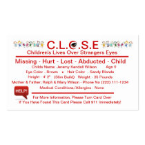 Children Lives Over Stranger's Eyes (Sample Card) Business Card Template