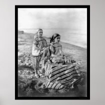 Children on a Beach in Tunis, Tunisia 1920 Print