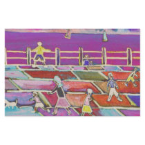 Children on a promenade Stationery digitally alter