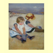 Children on The Beach, Mary Cassatt Women's Tees t-shirts
