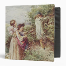 Children picking blackberries, 19th century 3 ring binders