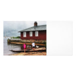 Children Playing by Harbor Essex CT Customized Photo Card