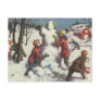 Children Playing in the Snow Building a Snowman Postcards