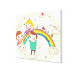 Children playing on rainbow gallery wrap canvas