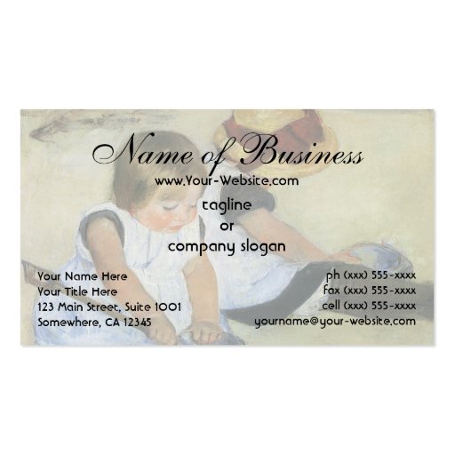Children Playing on the Beach by Mary Cassatt Business Cards (front side)