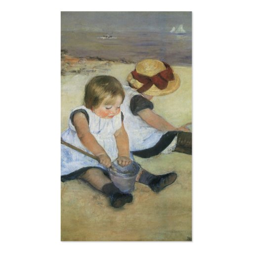 Children Playing on the Beach by Mary Cassatt Business Cards (back side)