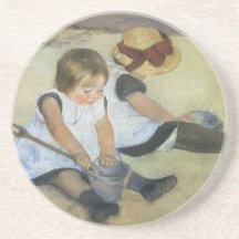 Children Playing on the Beach by Mary Cassatt Coasters