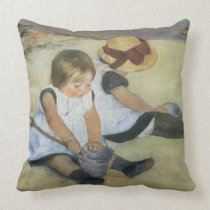 Children Playing on the Beach by Mary Cassatt Pillows
