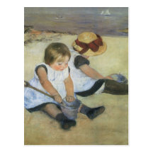 Children Playing on the Beach by Mary Cassatt Postcard