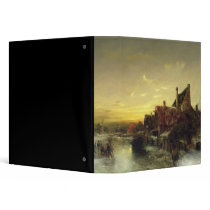 Children Playing on the Ice 3 Ring Binders