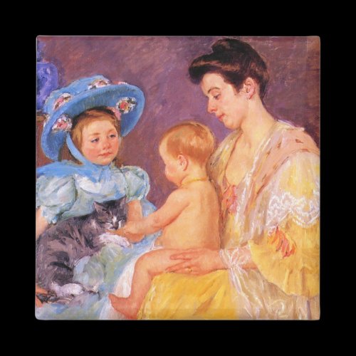 Children Playing with a Cat by Mary Cassatt Magnet
