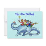 Children Riding Dinosaur BIRTHDAY PARTY INVITATION
