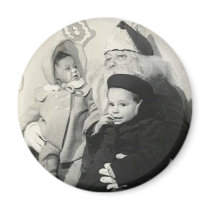 Children sitting on Santa's lap circle magnet by amazingvintage Children sitting on Santa's lap circle magnet
