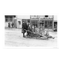 Children Sleigh Seward Alaska 1912 posters