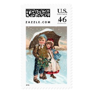 Children walking through the snow