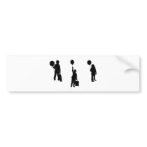 Children with balloon bumper sticker