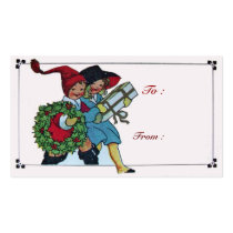 CHILDREN WITH CHRISTMAS GIFTS BUSINESS CARDS