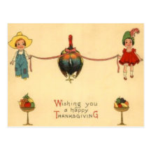 Children With Turkey Postcards