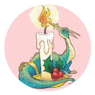 Children's Christmas Dragon Stickers
