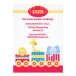 Children's circus train birthday party invitation
