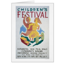 Childrens Festival NYC 1940 WPA cards