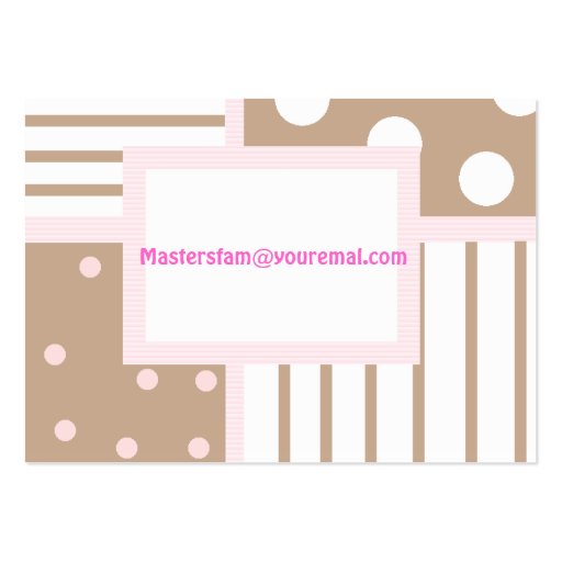 Childrens High Fashion Calling Card Business Cards (back side)