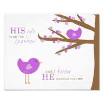 Children's Nursery Art- His Eye is on the Sparrow Art Photo