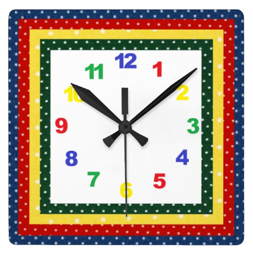 Children's Nursery Clock with Numbers Zazzle