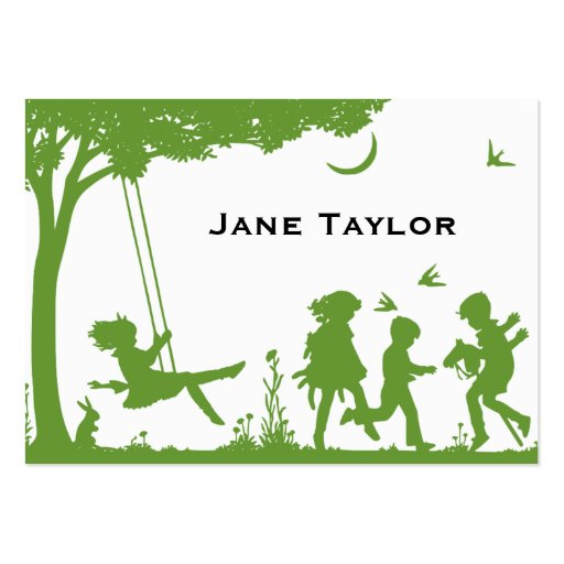 Children's Silouette Mom Business Card Templates (front side)