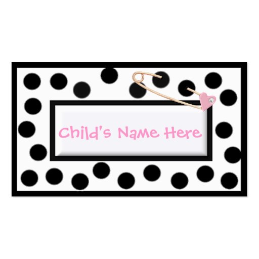 Children's whimsical Polka Dot Calling Card Business Cards (front side)
