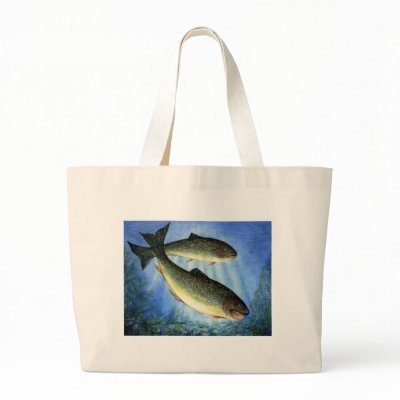 Children's Winning Artwork: brook trout Canvas Bag by pwuebker