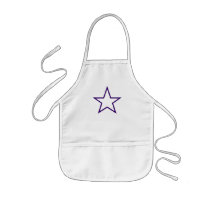 child's apron with purple star