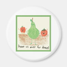 Child's Art, Green Fridge Magnets