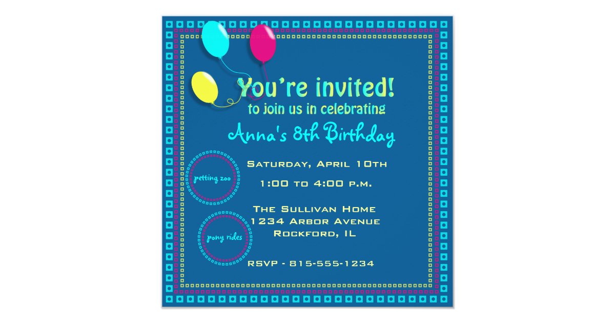 Child's Birthday Party Invitation | Zazzle