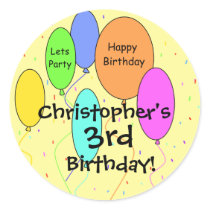 Child's Birthday Stickers by craftycorner Child's Birthday Stickers