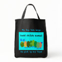 Child's Black and Aqua Toy Tote bags by MarciaCox Child's Black and Aqua Toy Tote bags