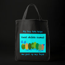 Child's Black and Aqua Toy Tote bags